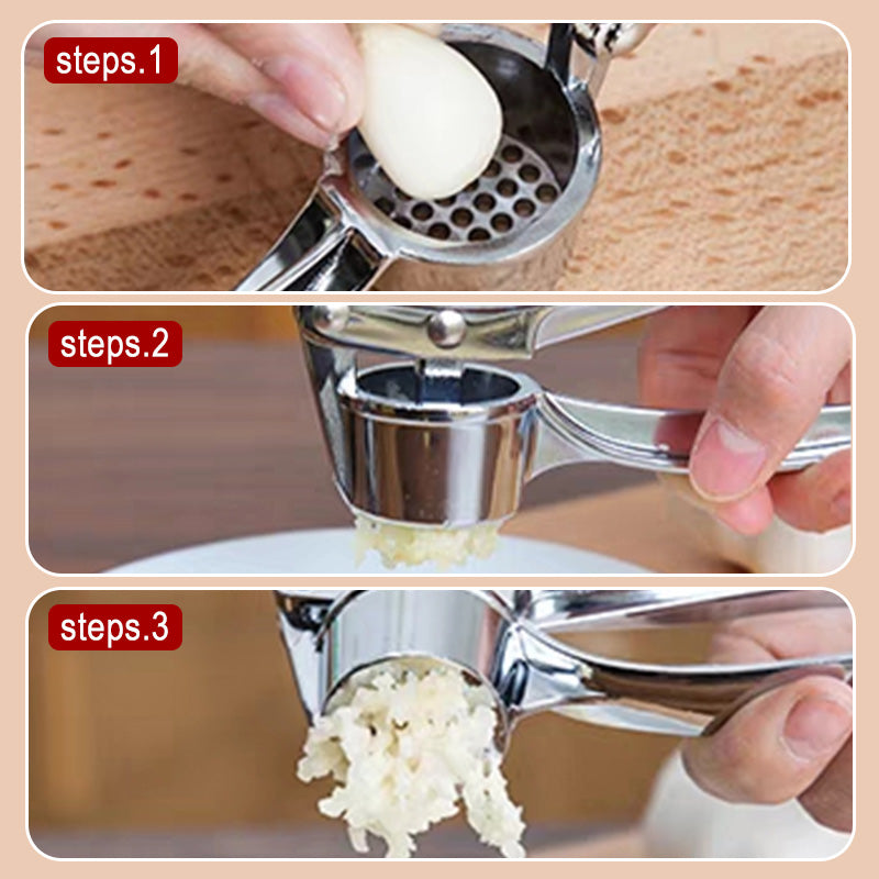 📢📢45% OFF 🥳Garlic Press Masher – Crush Garlic Fast Without Sticky Hands