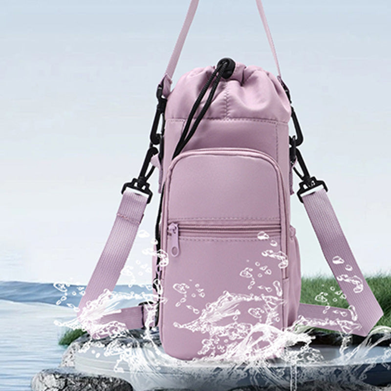 Water Bottle Carrier Bag with Phone Pockets