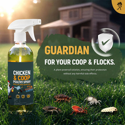 🐔Botanical Poultry Coop Cleaner Spray | 🌿Lemongrass & Peppermint, Repels Flies & Mites, Safe for Birds & Housing