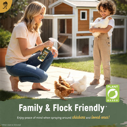 🐔Botanical Poultry Coop Cleaner Spray | 🌿Lemongrass & Peppermint, Repels Flies & Mites, Safe for Birds & Housing