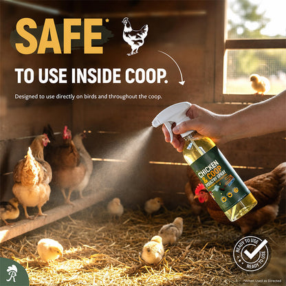 🐔Botanical Poultry Coop Cleaner Spray | 🌿Lemongrass & Peppermint, Repels Flies & Mites, Safe for Birds & Housing