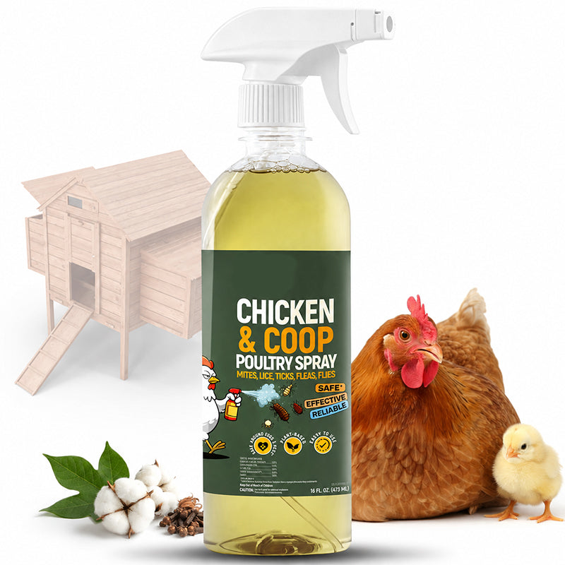 🐔Botanical Poultry Coop Cleaner Spray | 🌿Lemongrass & Peppermint, Repels Flies & Mites, Safe for Birds & Housing