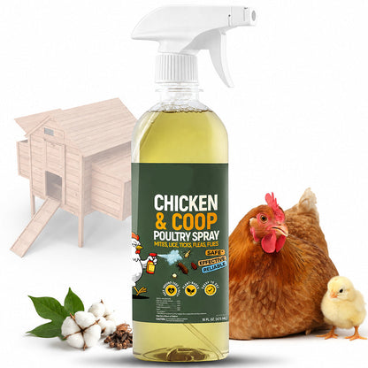 🐔Botanical Poultry Coop Cleaner Spray | 🌿Lemongrass & Peppermint, Repels Flies & Mites, Safe for Birds & Housing