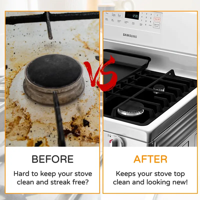 🔥Reusable Gas Stove Burner Protectors – Heat-Resistant to 260°C, Non-Stick, Easy Clean! ✨