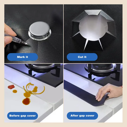 🔥Reusable Gas Stove Burner Protectors – Heat-Resistant to 260°C, Non-Stick, Easy Clean! ✨