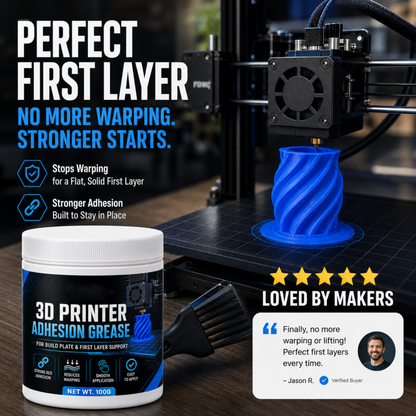 🖨️50% OFF NOW! Anti‑Warping Adhesion Grease for 3D Printers‑Build Plate Bed Adhesive Paste, Reduce Warping & Lifting, Stable First‑Layer Support Grease for Most 3D Printer Build Plates