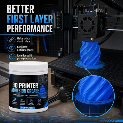 🖨️50% OFF NOW! Anti‑Warping Adhesion Grease for 3D Printers‑Build Plate Bed Adhesive Paste, Reduce Warping & Lifting, Stable First‑Layer Support Grease for Most 3D Printer Build Plates