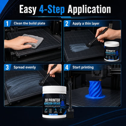 🖨️50% OFF NOW! Anti‑Warping Adhesion Grease for 3D Printers‑Build Plate Bed Adhesive Paste, Reduce Warping & Lifting, Stable First‑Layer Support Grease for Most 3D Printer Build Plates