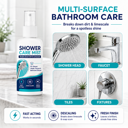 🚿Limited-time Special Price:£7.99!!!✨Fast-Acting Shower Limescale Remover Spray – Dissolves stubborn mineral deposits & hard water stains. Restores water flow & shine – just spray & wipe! 🧼💪