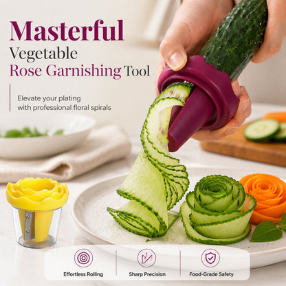 ⏳Manual Vegetable Spiralizer and Curler for Rose Flower Carving