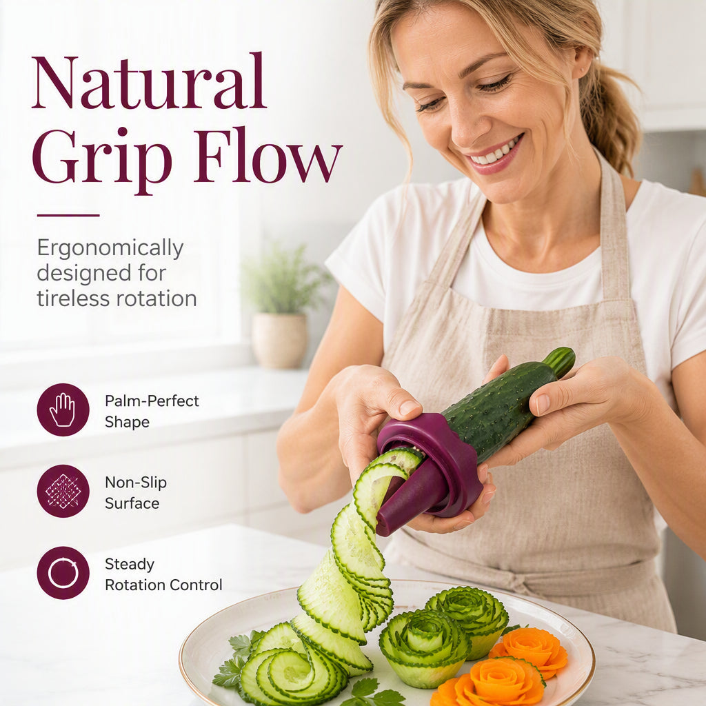 ⏳Manual Vegetable Spiralizer and Curler for Rose Flower Carving
