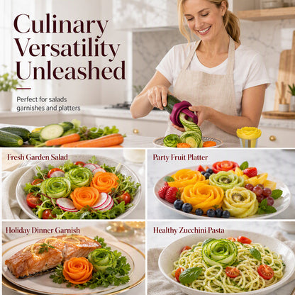 ⏳Manual Vegetable Spiralizer and Curler for Rose Flower Carving