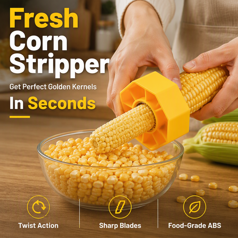 🌽🔥 Portable Manual Corn Stripper Tool for Kitchen and Outdoors – Strip Fresh Kernels in Seconds, No Electricity Needed! 🏕️✨