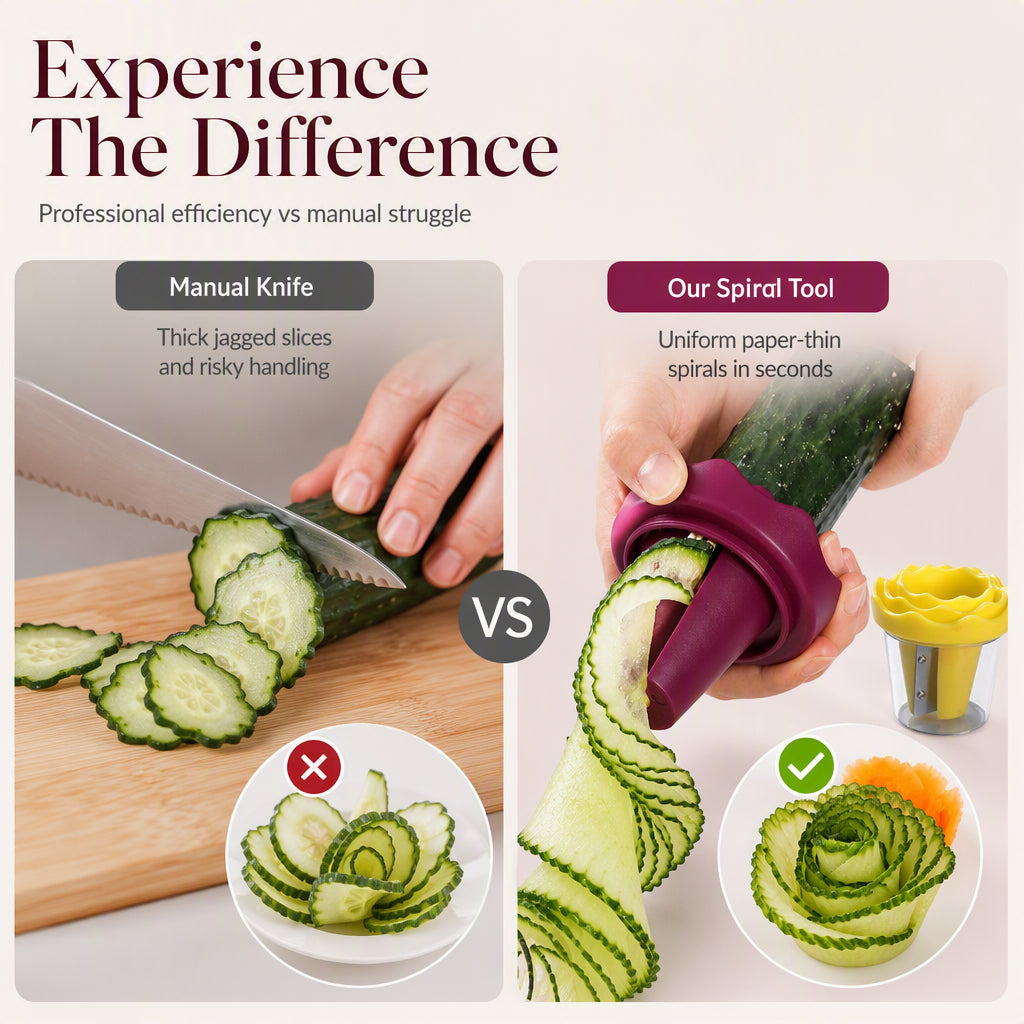 ⏳Manual Vegetable Spiralizer and Curler for Rose Flower Carving
