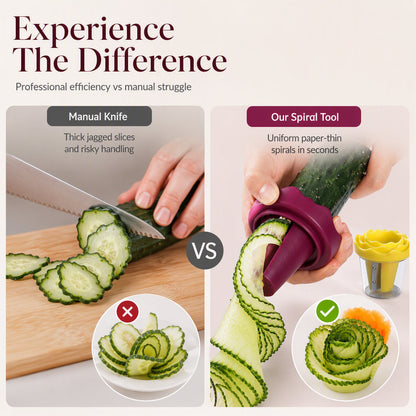 ⏳Manual Vegetable Spiralizer and Curler for Rose Flower Carving