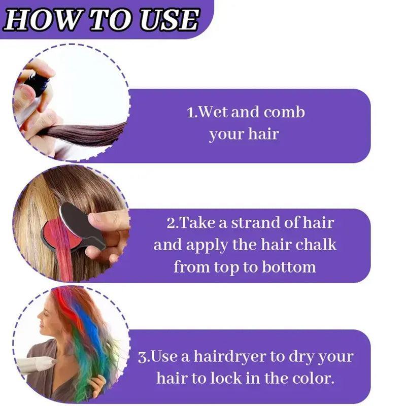 📢📢48% OFF !! ⏰Temporary Hair Chalk Set for Girls