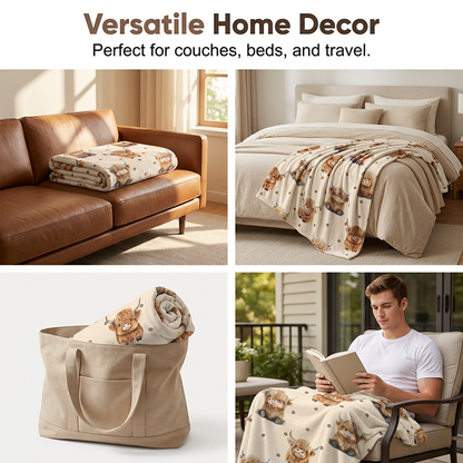 📢📢48% OFF !! ⏰Ultra-Soft Printed Flannel Throw Blanket