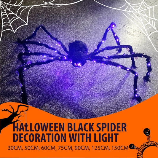 📢📢47% OFF !!⏰Halloween Black Spider Decoration with Light