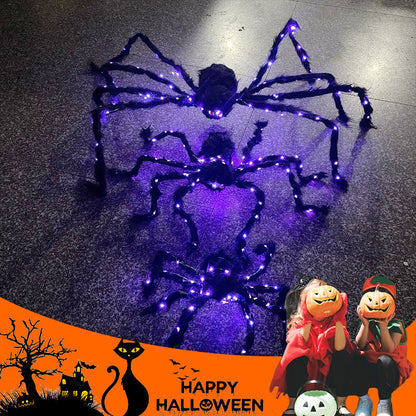 📢📢47% OFF !!⏰Halloween Black Spider Decoration with Light
