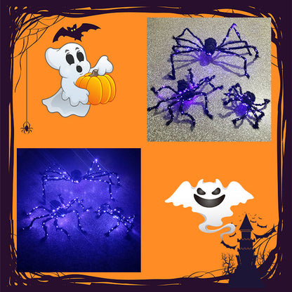 📢📢47% OFF !!⏰Halloween Black Spider Decoration with Light