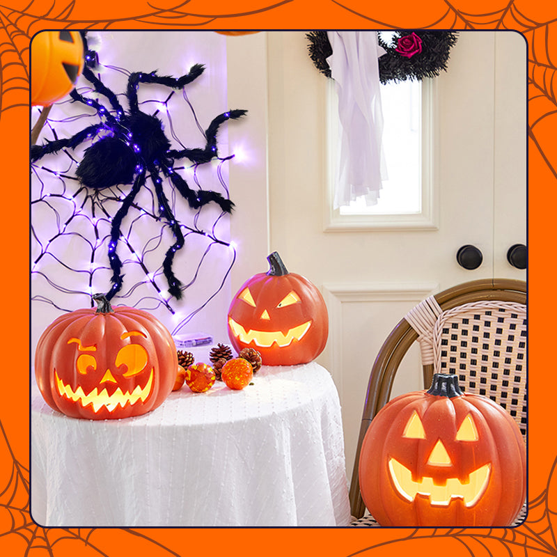 📢📢47% OFF !!⏰Halloween Black Spider Decoration with Light