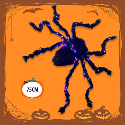 📢📢47% OFF !!⏰Halloween Black Spider Decoration with Light
