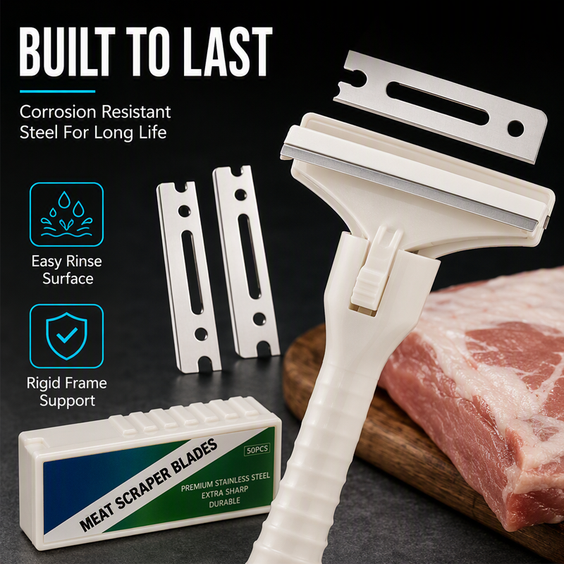 🥩🔥 47% OFF! Stainless Steel Meat Scraper – Easy Fat & Fascia Removal Tool for Beef & Pork 🔪✨