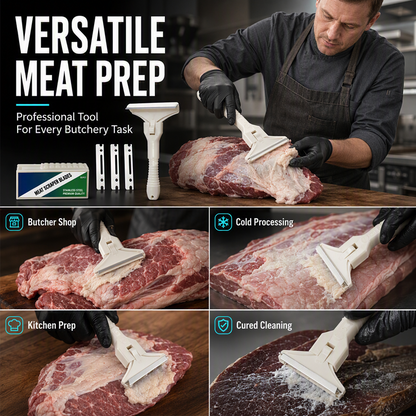 🥩🔥 47% OFF! Stainless Steel Meat Scraper – Easy Fat & Fascia Removal Tool for Beef & Pork 🔪✨