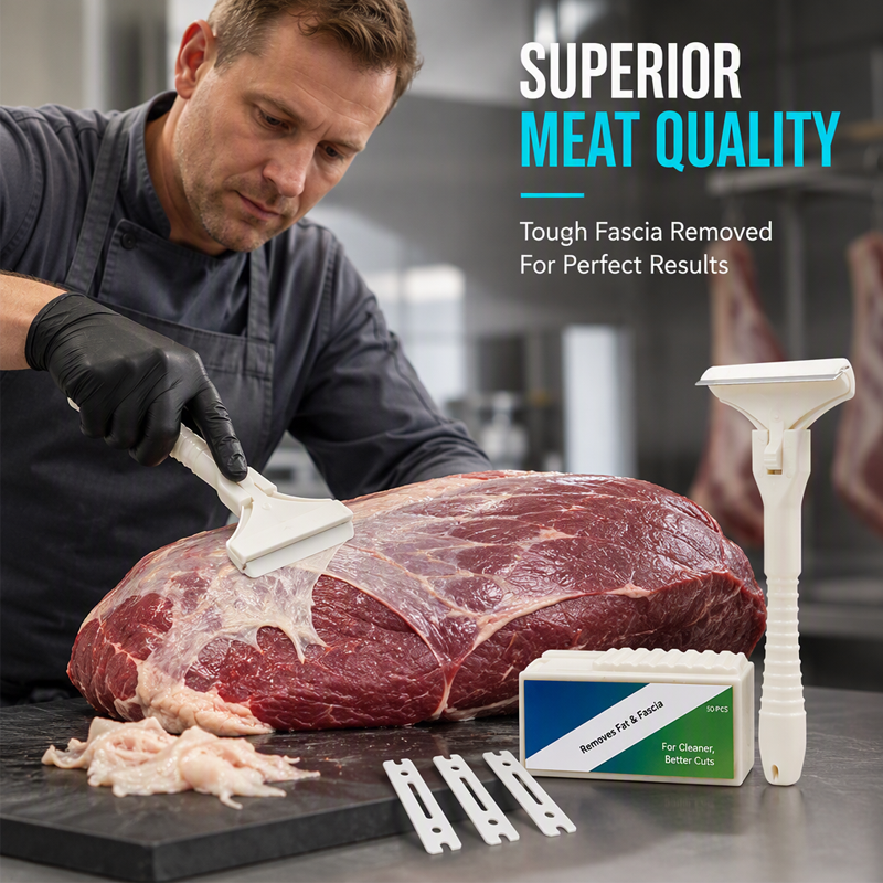🥩🔥 47% OFF! Stainless Steel Meat Scraper – Easy Fat & Fascia Removal Tool for Beef & Pork 🔪✨