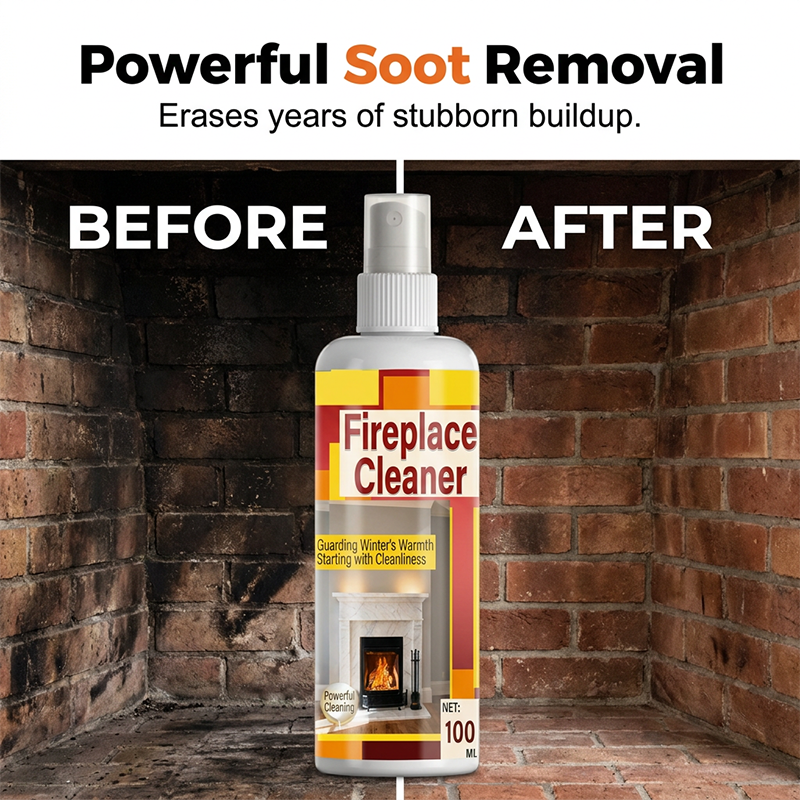 🔥48% OFF NOW! Fast‑Acting Fireplace Cleaner Spray, Deep Penetrating Soot & Smoke Stain Remover, Residue‑Free Cleaning Spray for Fireplace Surfaces