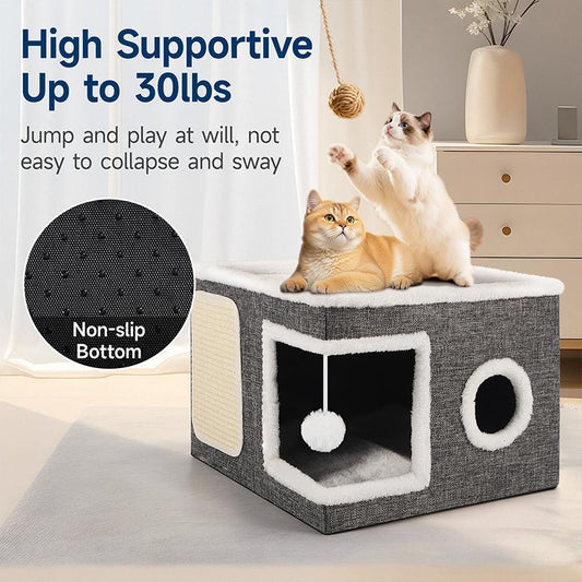 📢📢49% OFF !! ⏰Foldable 2-in-1 Cat Cube House