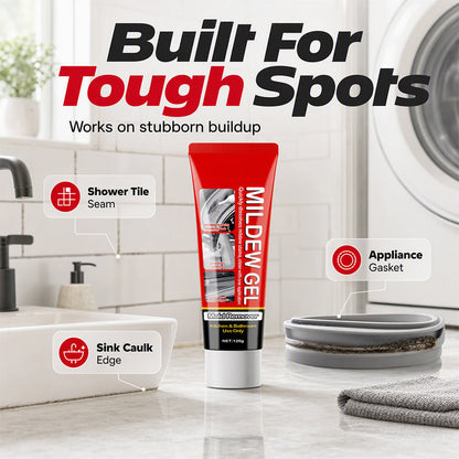 🥳2026 HOT SALE🥳💞50K+ SOLD! 🧽✨ 49% OFF! Powerful Mold Stain Remover Gel – No scrubbing! Just apply, wait & wipe. Thick gel clings to tile, grout & seals – removes mildew & dark stains effortlessly! 🛁💪