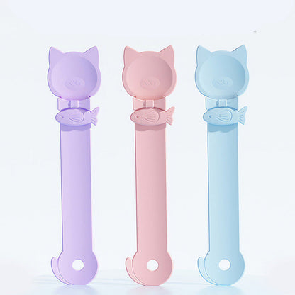 🥳HOT SALE🥳💞50K+ SOLD! Cat Feeder Spoon! BPA-free, one-hand squeeze & wide spoon. Clean feeding – grab yours! ✅