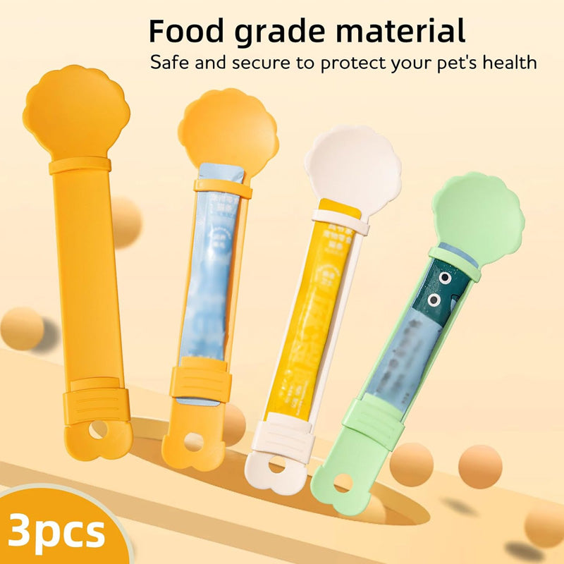 🥳HOT SALE🥳💞50K+ SOLD! Cat Feeder Spoon! BPA-free, one-hand squeeze & wide spoon. Clean feeding – grab yours! ✅