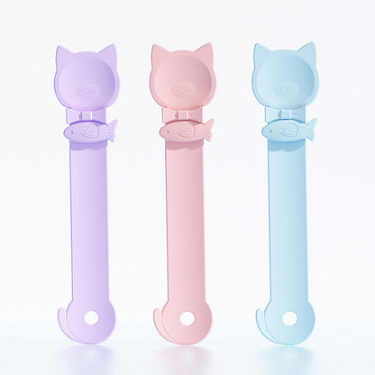 🥳HOT SALE🥳💞50K+ SOLD! Cat Feeder Spoon! BPA-free, one-hand squeeze & wide spoon. Clean feeding – grab yours! ✅