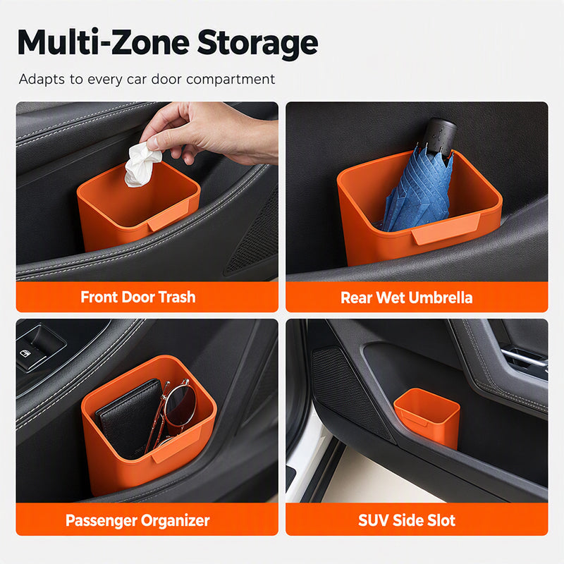 🚗48% OFF NOW! Silicone Car Door Organizer Bin, Waterproof Universal Car Door Side Storage Holder, Liquid‑Silicone Car Interior Caddy for Umbrella, Trash, Small Accessories