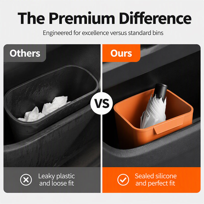 🚗48% OFF NOW! Silicone Car Door Organizer Bin, Waterproof Universal Car Door Side Storage Holder, Liquid‑Silicone Car Interior Caddy for Umbrella, Trash, Small Accessories