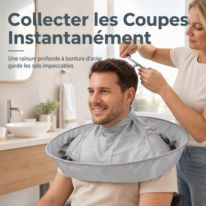 ⏳Limited-time 47%off⏰ Hair Cutting Cape with Catcher – Built-In Groove Traps Clippings, No Mess on Clothes or Floors | Perfect for Home Haircuts🏆✂️