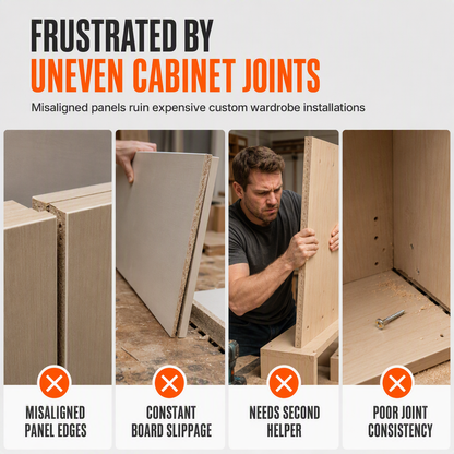 📢📢BUY 1 GET 1 FREE！！⏰Wardrobe Cabinet Side Filler Panel Installation Locator and Stepped Positioning Plate for Precise Hole Alignment