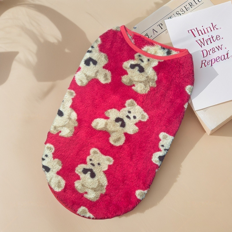 🐶 LIMITED-TIME 50% OFF! ✨ Cute Plush-Lined Pet Vest – Warm, Stretchy, Bear Pattern 🧸